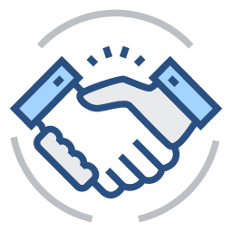 two hands shaking icon